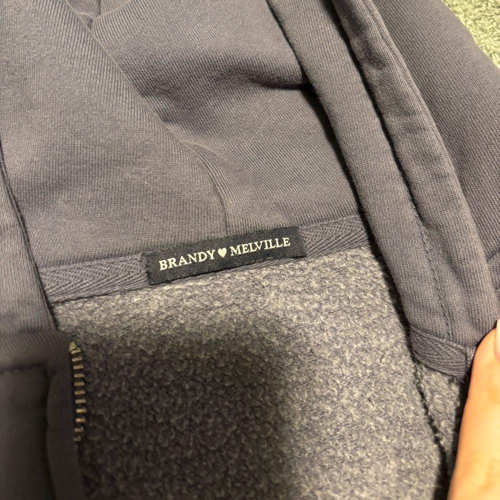 Brandy Melville Cropped Zip-Up Hoodie